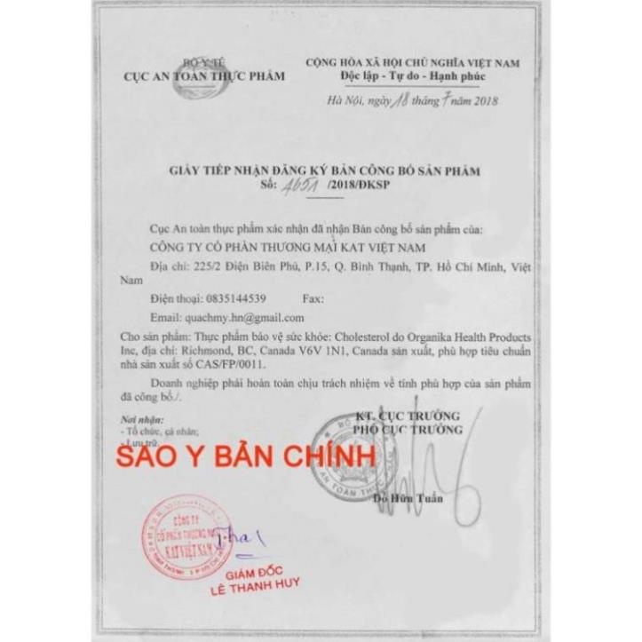 Viên uống Cholesterol Organika hỗ trợ tim mạch, giảm mỡ máu hộp 60 viên