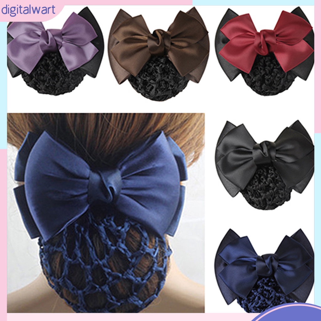 Kẹp lưới búi tóc đính nơ thời trang