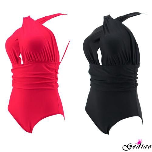 Bộ bikini liền thân cổ phối chéo quyến rũ cho nữ