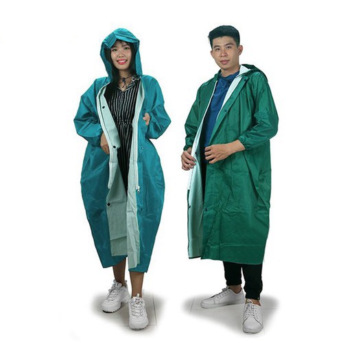 Áo Mưa Dây Kéo Nam Nữ Vải Da Cá, Áo Mưa 1 Người