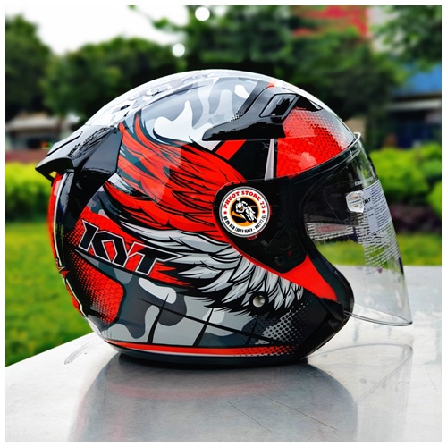 Mủ bảo hiểm Kyt 3/4 Venom Tem ANDI GILANG ( Cánh chim ) có kính chính hãng.