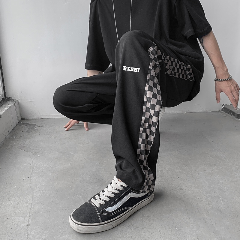 Quần ống rộng phối dây rút phong cách hip hop cá tính cho nam