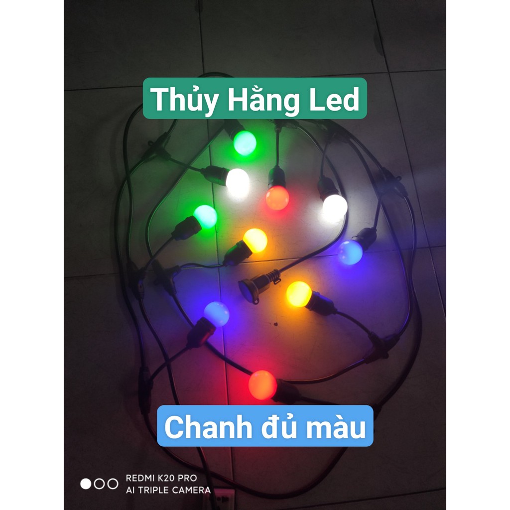 Dây đèn trang trí ngoài trời chống nước 5m 10 đui , 10m 20 đui
