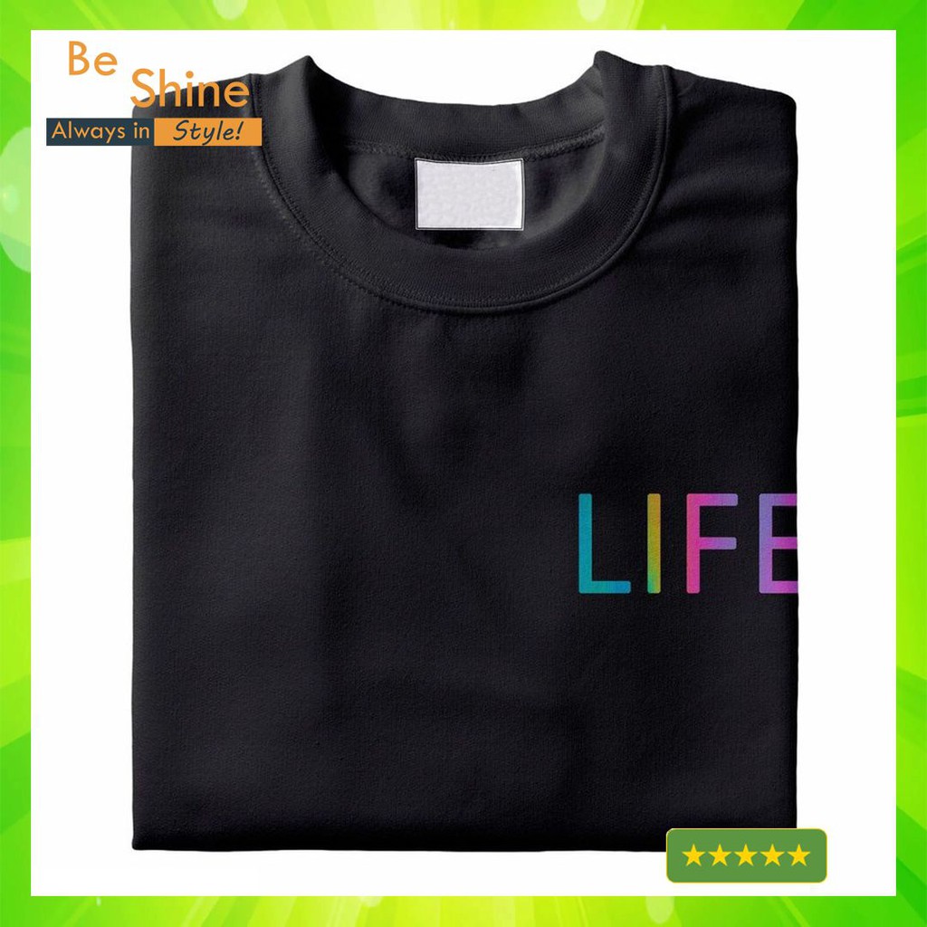 [TATO] Áo Thun Unisex Form Rộng LIFE Phản Quang Đa Sắc [TATO OFFICIAL]
