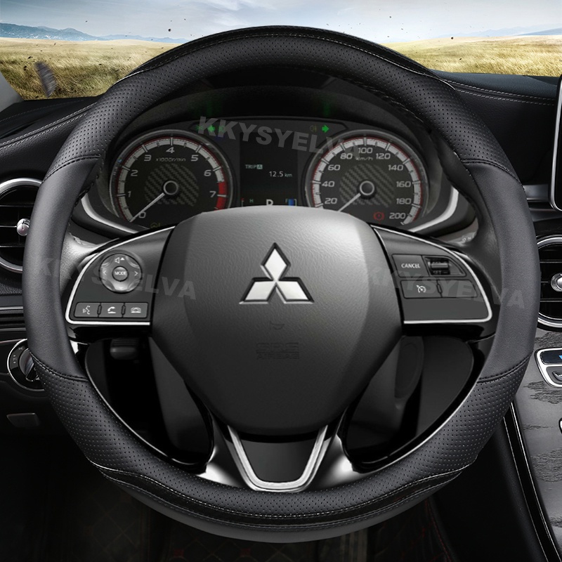 Bọc Vô Lăng Bằng Da Sợi Carbon Cho Xe Hơi Mitsubishi Stereng Outlander ASX Triton Lancer Xpander 2022