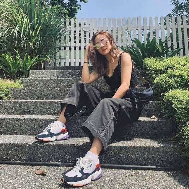 adidas falcon on feet