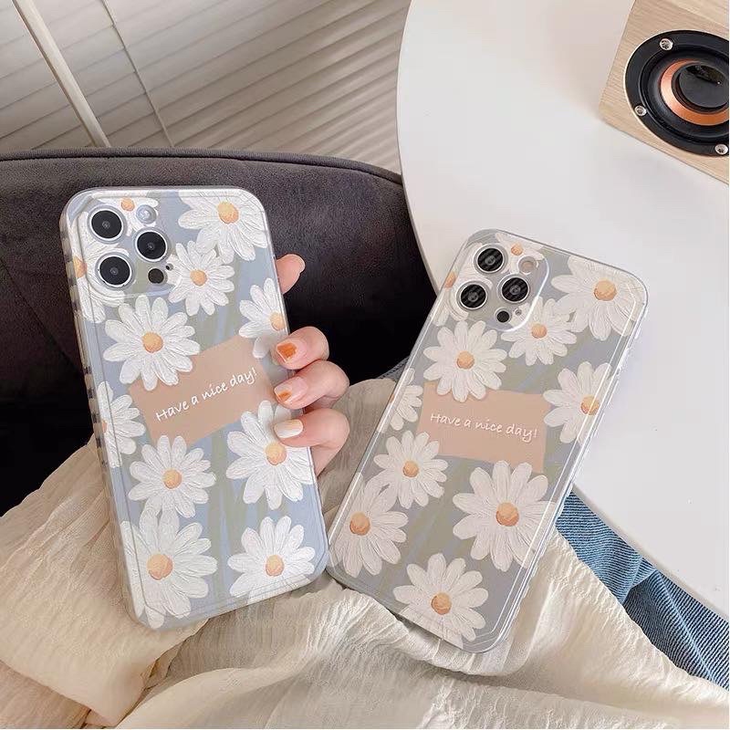 ỐP HOA CÚC XANH VIỀN TIM