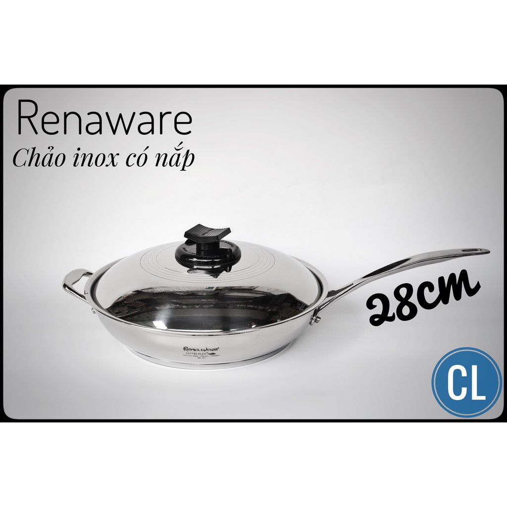 Chảo inox xuất khẩu inox có nắp 28cm