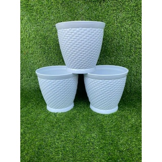 Chậu nhựa tròn mây đan giá xưởng