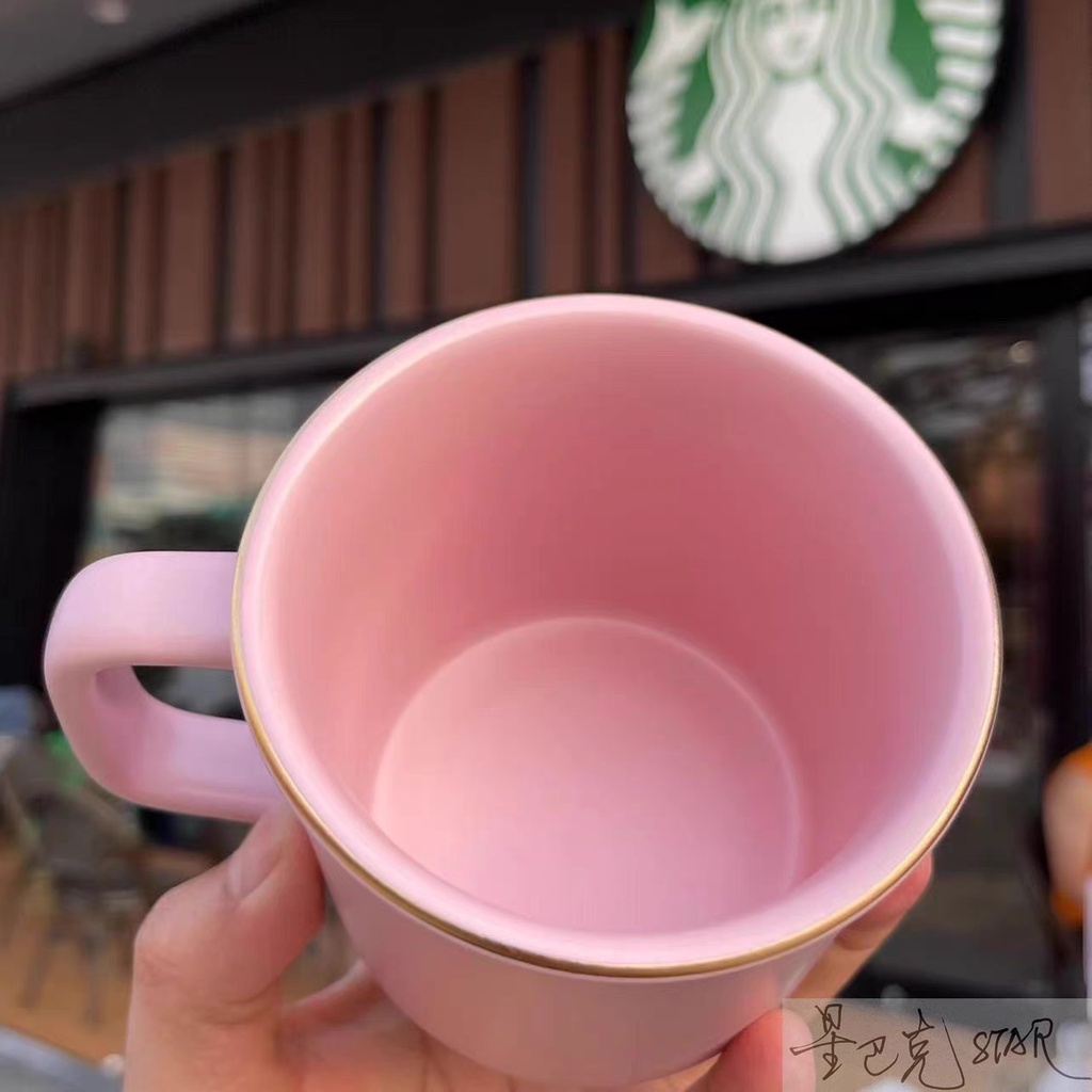 Cốc Sứ StarBucks Hồng Xinh Xắn Siêu Dày Dặn