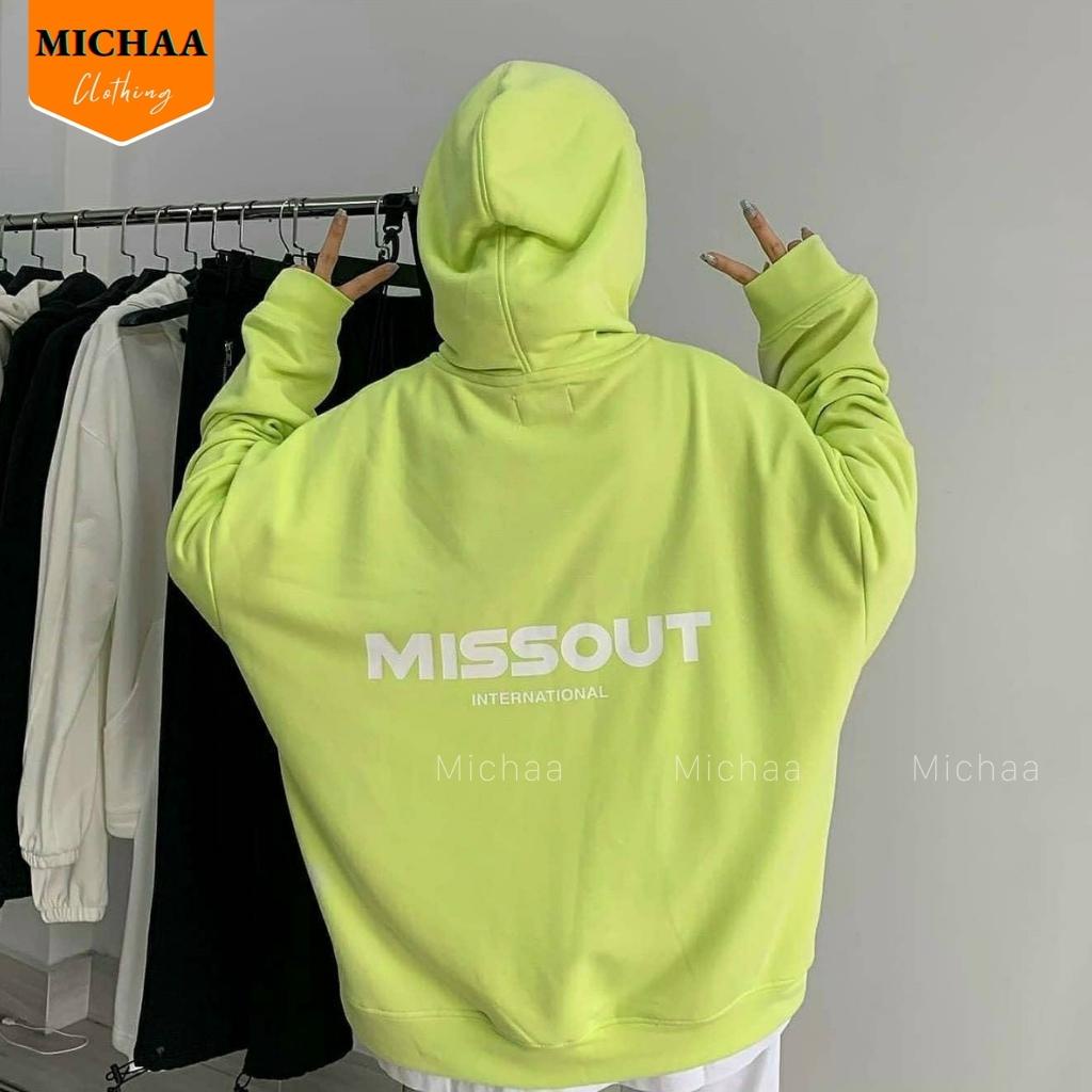 Áo Khoác Hoodie Nỉ MISSOUT Nam Nữ Ulzzang Unisex Dây Kéo Form Rộng - MICHAA