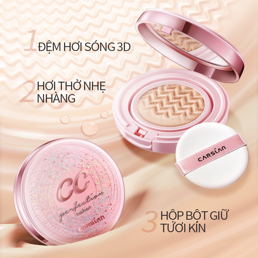 Phấn nước Che Khuyết Điểm Carslan Dưỡng Ẩm Màu Mịn Cho Làn Da Đẹp Tự Nhiên CC Cushion (2 lõi x 13.5g)