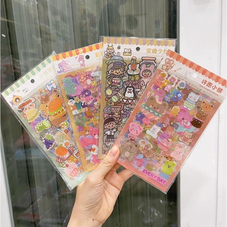 Set 6 Tấm Sticker Trong Dễ Thương - Giao Mẫu Ngẫu Nhiên