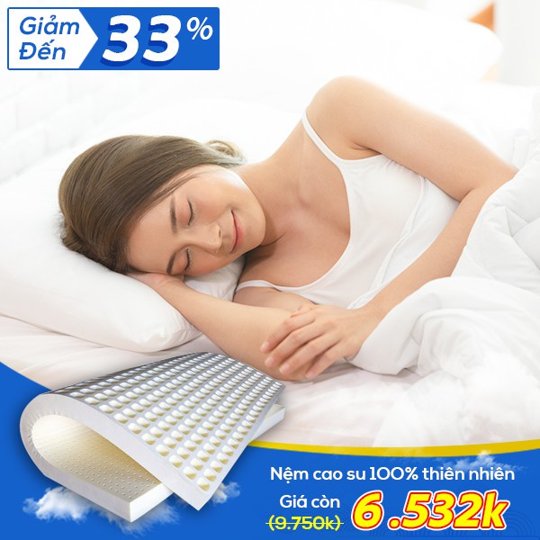 Nệm cao su thiên nhiên Thắng Lợi cao cấp 100% đàn hồi tốt êm ái với hàng nghìn lỗ thông hơi thoáng mát bảo hành 15 năm