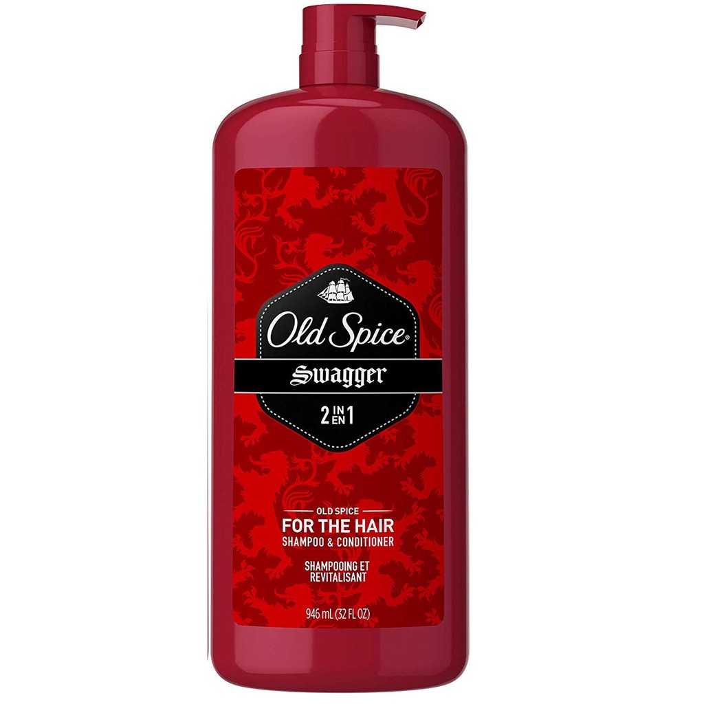 Dầu gội và xả 2 trong 1 cho nam Old Spice Swagger 2 in 1 Shampoo and Conditioner 946ml (Mỹ)