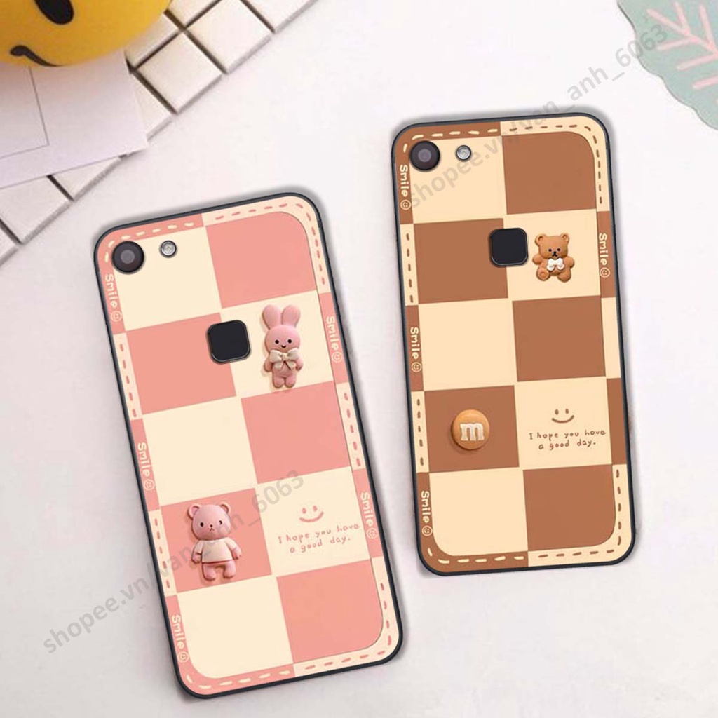 Ốp lưng Vivo V7 / V7 Plus / V7+ hình gấu, kẹo dễ thương cute