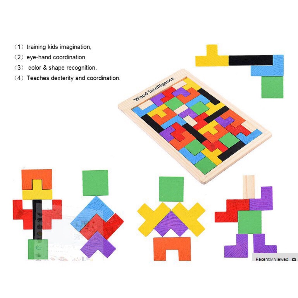 Đồ chơi ghép hình phát triển trí tuệ, đồ chơi xếp hình Tetris montessori cho bé bonkids toys