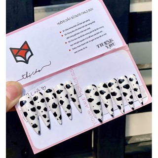 [ Nails Box] Móng úp giả thiết kế bò sữa