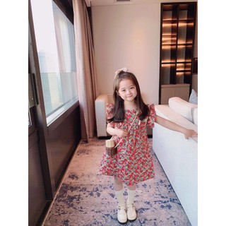 Váy bé gái hoa đỏ