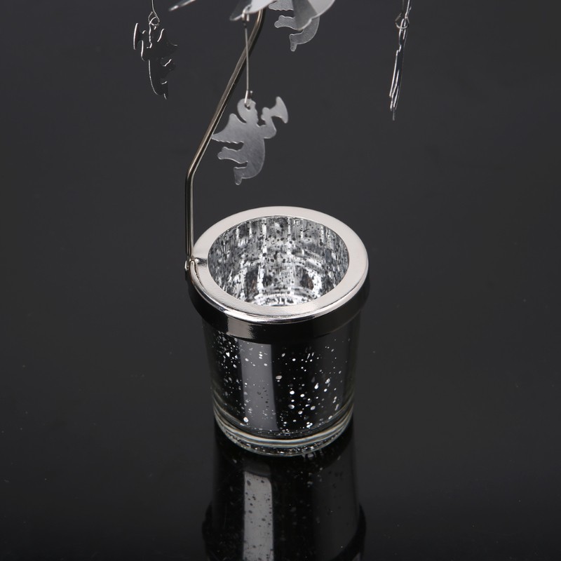 Đế nến kim loại hình vòng xoay ngựa