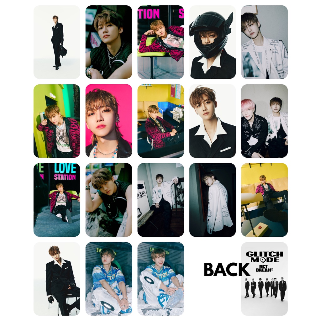 Set 18 ảnh card giấy bo góc in 2 mặt thành viên nhóm NCT DREAM - Glitch Mode