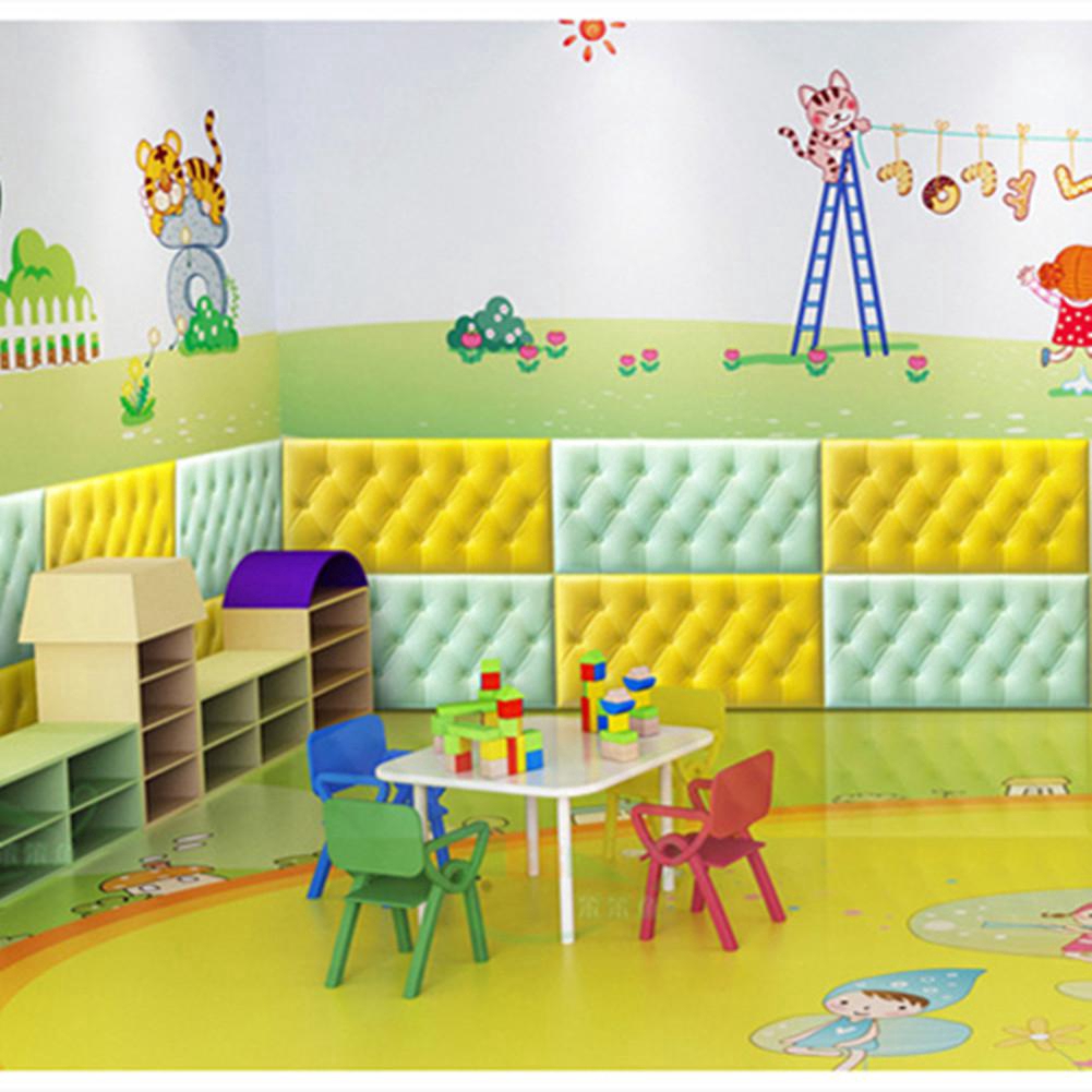 60x30cm 3D DIY Self Adhesive Anti-collision Foam Wallpaper / Waterproof Wall Sticker For Living Room Bedroom Kindergarten /Nursery Home Protector Kids Children Faux Leather Background
