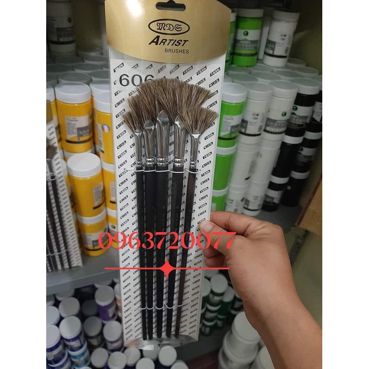 Cọ Quạt Lông Ngựa, lông cứn thích hợp Vẽ Màu Nước, Acrylic, Sơn Dầu Cao Cấp