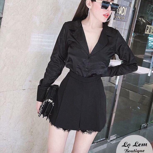 Chân váy phối ren