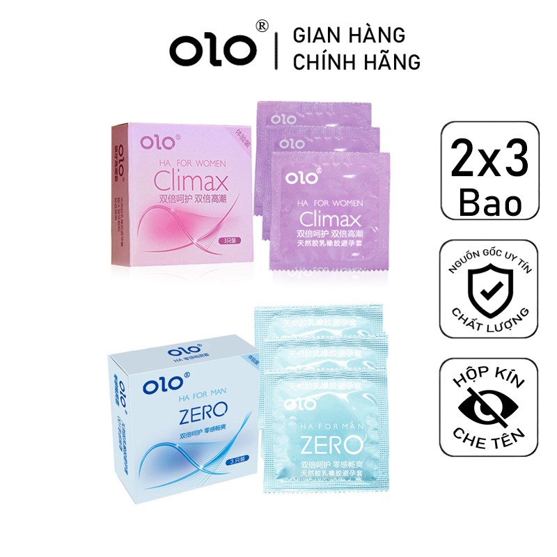 BCS Combo Bao Cao Su Gai Bi Climax và Bao Cao Su Siêu Mỏng ZERO HA FOR MAN 6 bcs