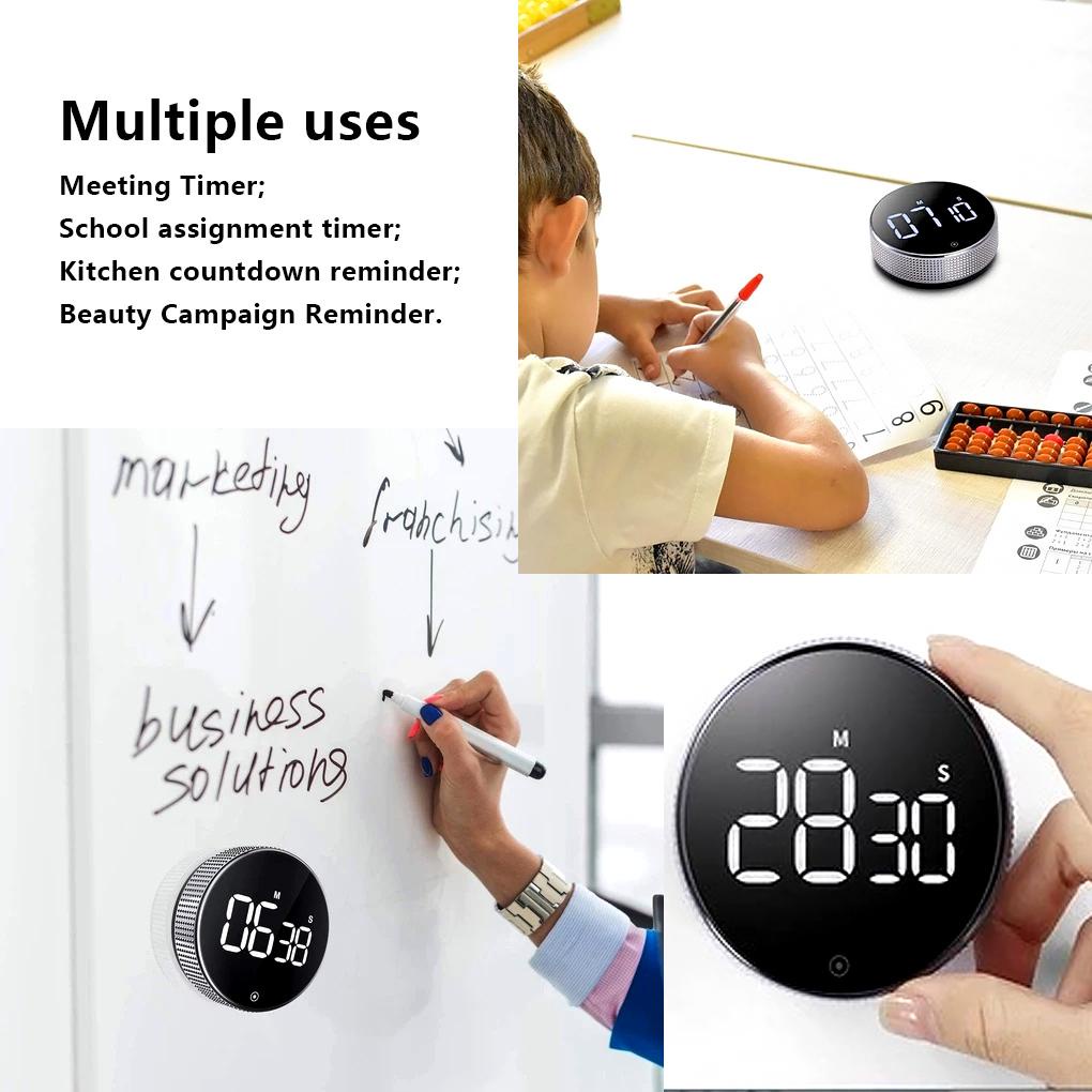 Đồng Hồ Hẹn Giờ Kỹ Thuật Số Màn Hình LED 99 Phút 59 Giây Dạng Xoay Tiện Dụng Cho Gia Đình