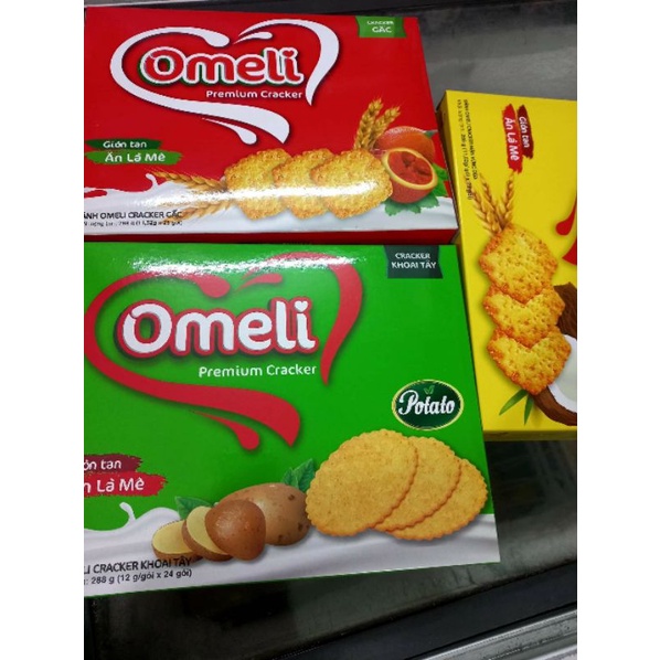 Bánh Omeli Cracker Gấc, khoai tây, mặn vừng dừa