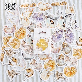 Bộ 45 sticker hình dán trang trí họa tiết mèo độc đáo