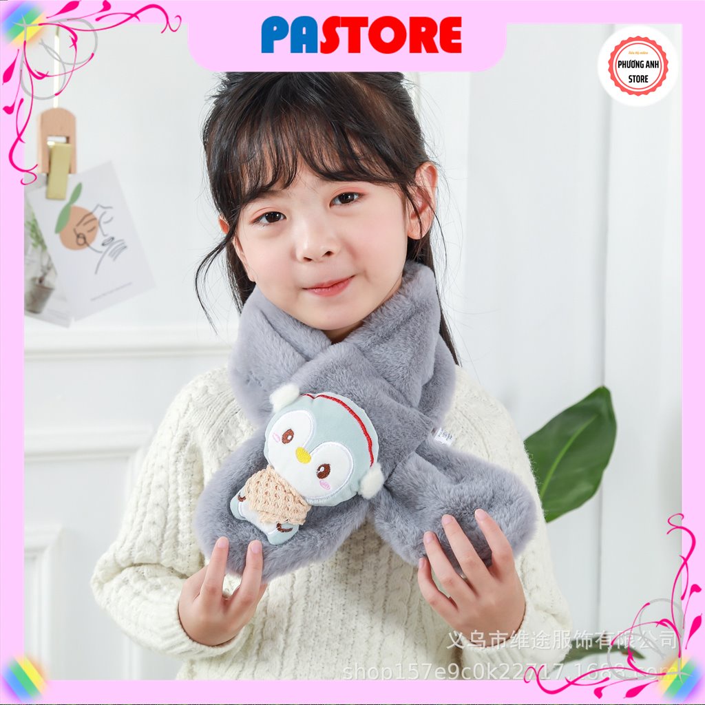 Khăn lông quàng cổ ấm áp ⚡BÁN LỖ XIN 5 SAO⚡ họa tiết dễ thương cho bé gái