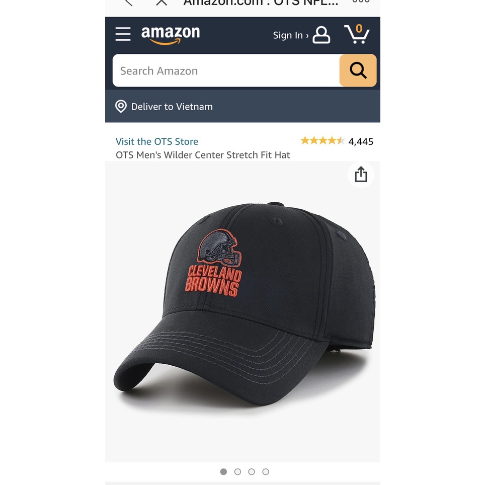 Nón mũ lưỡi trai bít đuôi thể thao thời trang, Cleveland Browns team logo big size fitted cap chính hãng