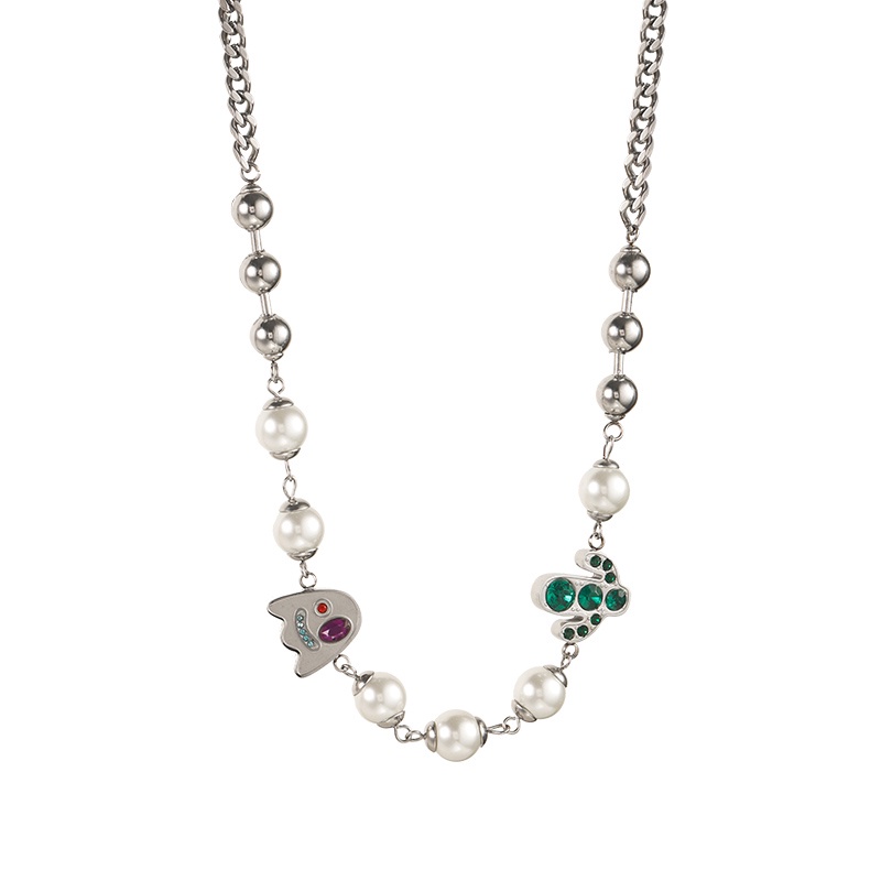 Vòng cổ Thép Titan Mặt Hình Xương Rồng Thời Trang Hip Hop