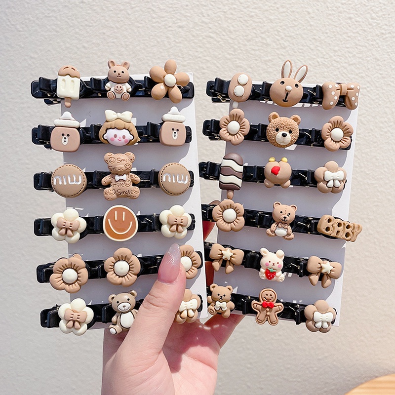 Kẹp Tóc Hình Gấu Hoạt Hình Phong Cách Hàn Quốc Dễ Thương