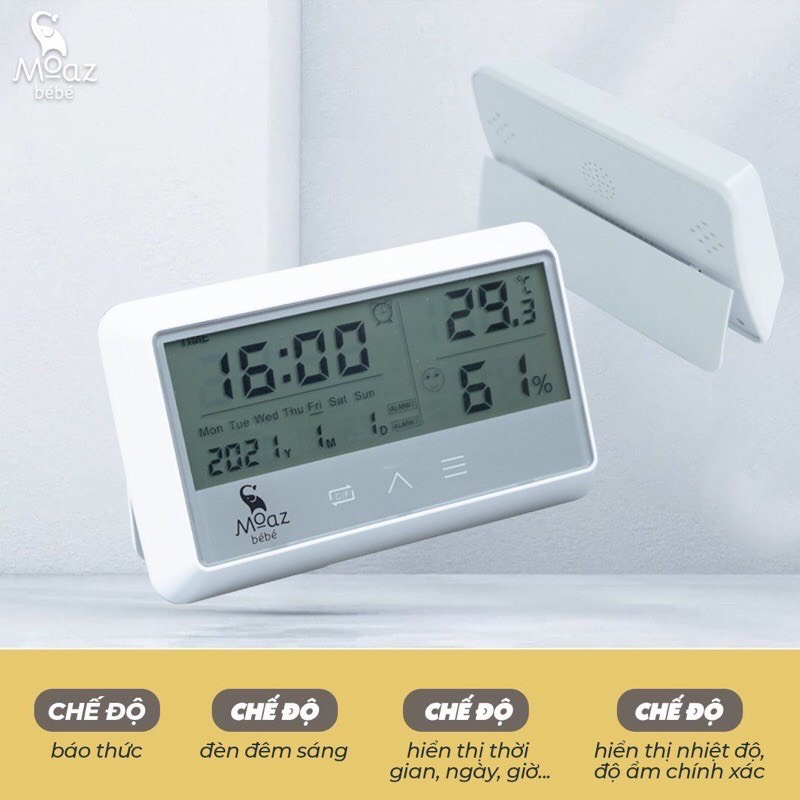 Nhiệt kế đo độ ẩm và nhiệt độ Moaz Bebe MB027