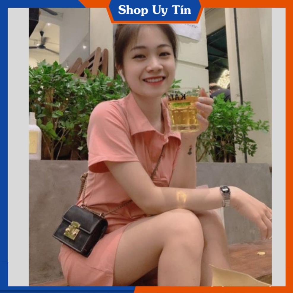 Váy Thun Suông  Đầm Polo Nữ Ôm Body Vải Cotton Sang Chảnh Hàn Quốc, Đi Chơi Biển Thiết Kế 3 Màu Xám Đen Hồng VD035 | BigBuy360 - bigbuy360.vn