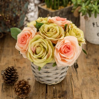 [Order] Giỏ hoa lụa bằng mây