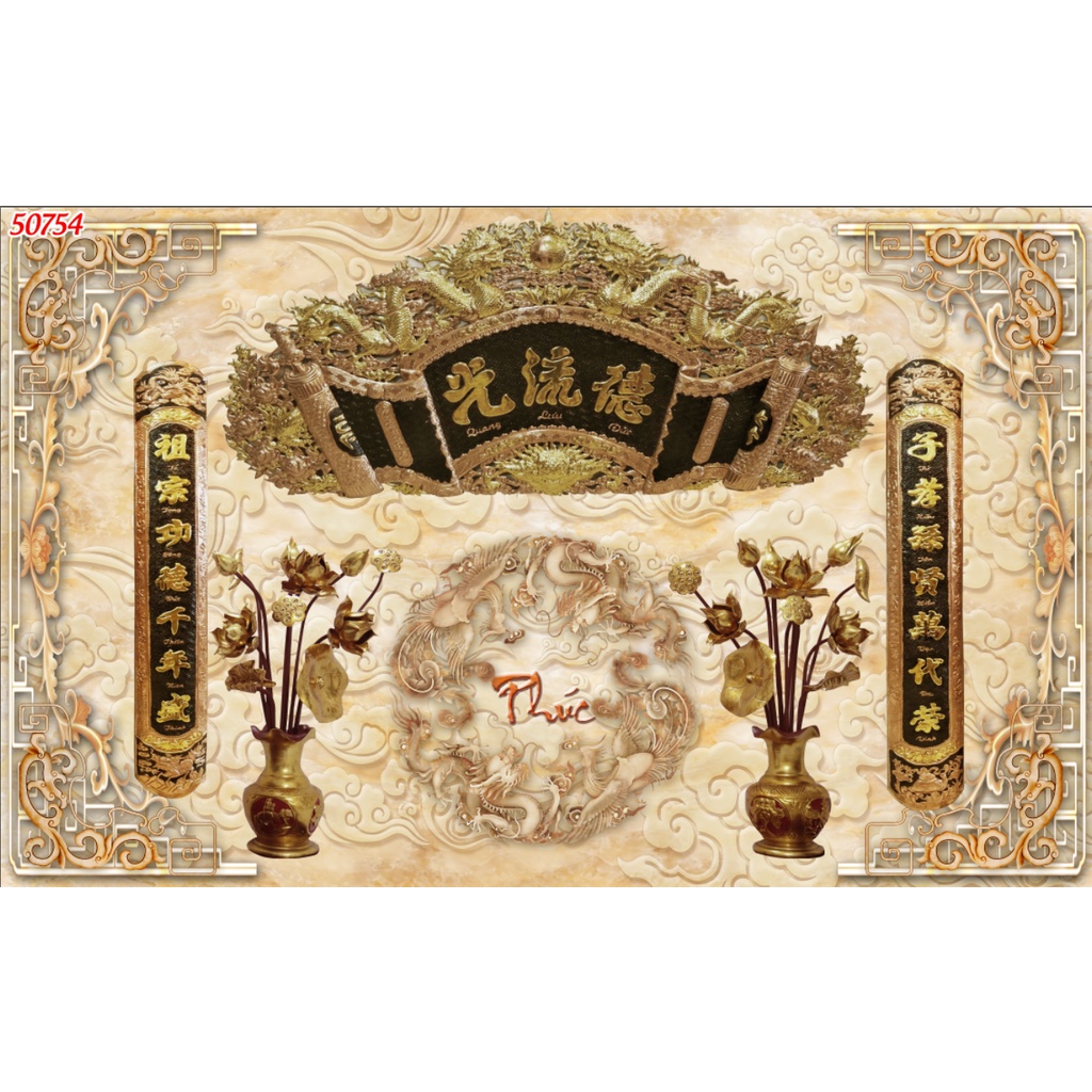 Tranh phòng thờ, bàn thợ in theo mọi kích thước yêu cầu