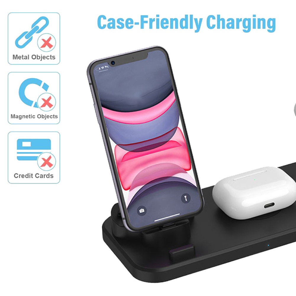 Đế Sạc Nhanh Không Dây 6 Trong 1 Có Thể Gập Lại Được Tiện Dụng