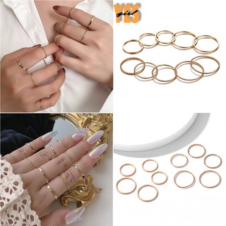 Set 10 nhẫn đeo khớp ngón tay phong cách đơn giản cá tính hợp thời trang - Bộ nhẫn đơn giản siêu xinh