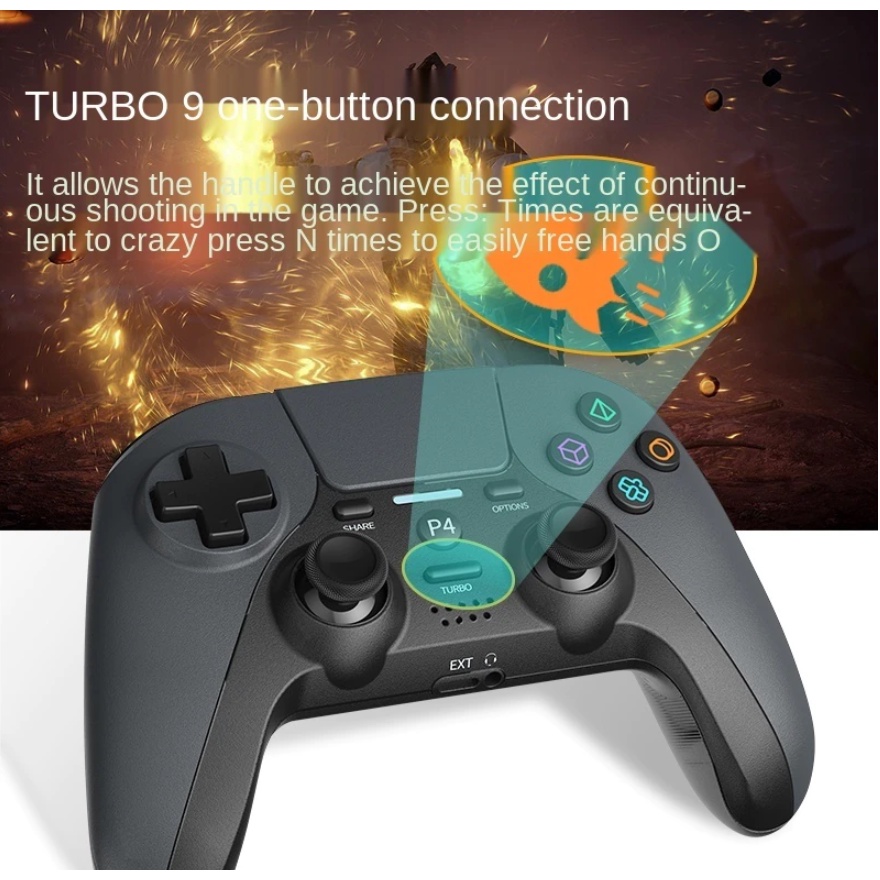 Tay Game P4 Pro Không Dây Loại Tốt, Chơi Game PC - PS4 - Laptop, Chơi PES, Full Skill FO4 - Dual Rung - Chơi Trên ĐT