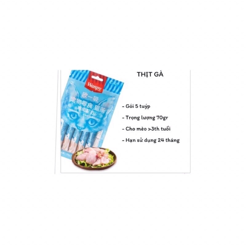 Súp thưởng Wanpy 5 thanh các vị bổ sung dinh dưỡng cho chó mèo đồ ăn vặt chó mèo