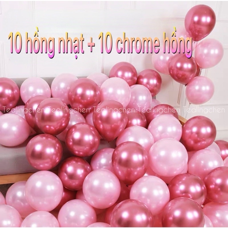 Bong Bóng Phối Màu Tông Hồng Siêu Đẹp