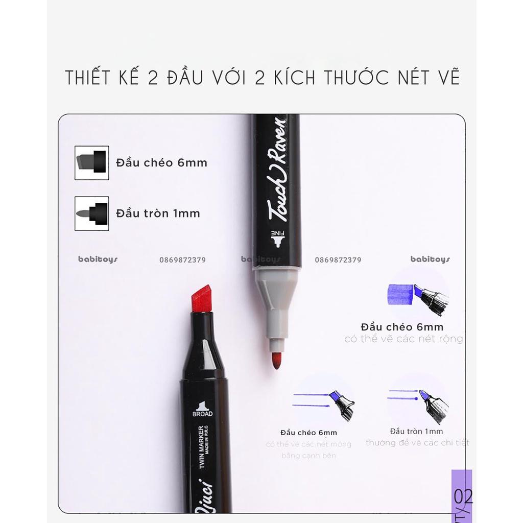 Bộ bút màu dạ, bút vẽ marker cao cấp chuyên dụng tặng kèm túi vải