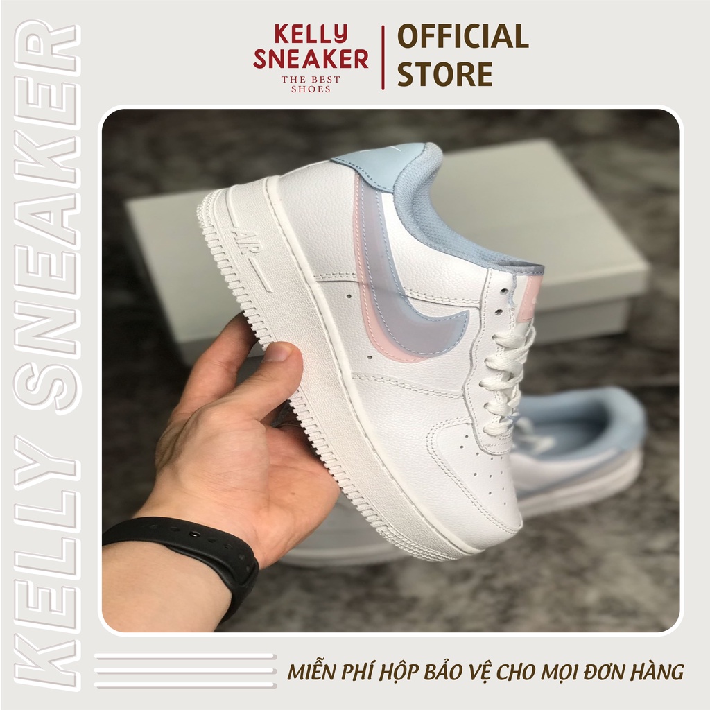 [KELLY SNEAKERS] Giày Thể Thao Sneaker A F 1 Logo Hồng Xanh - Double Swoosh (Ảnh Thật + Hàng Sẵn)