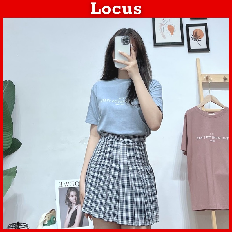 Áo thun nữ form vừa, cổ tròn, tay ngắn áo phông LOCUS A003