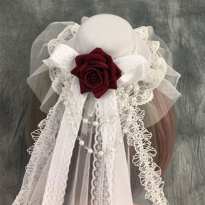 Mạng Che Mặt Màu Đen Phong Cách Lolita Cho Cô Dâu