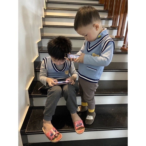 Áo Ghile Len Cổ Tim Cho Bé Trai Size 90-130(1-5 Tuổi)